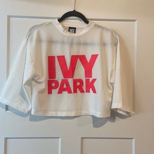 RARE Ivy Park Beyonce Mesh Cropped Oversized Shirt Sz XXS EUC